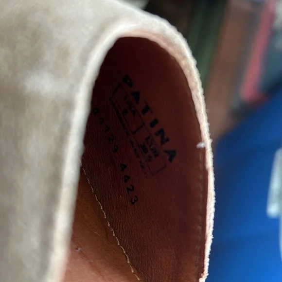 Patina - leather heeled Mary Jane’s, clogs, suede - Picture 10 of 14